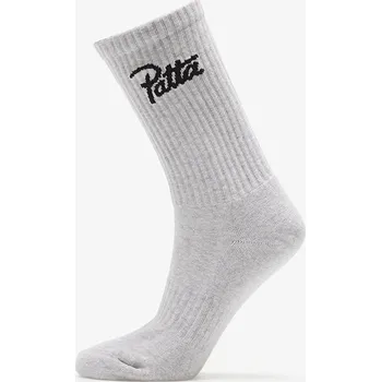 Pánské ponožky Ponožky Patta Script Logo Sports Sock Melange Grey 34-38