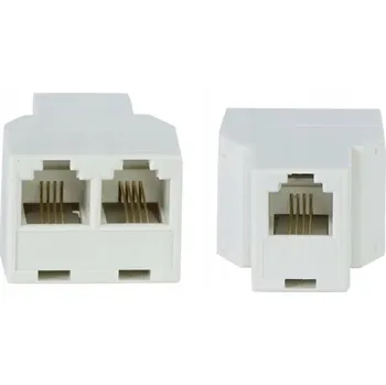 Elektrická zásuvka Telefonní rozbočovač - t-rozdělovač - modulární zásuvka na 2 zásuvky 6p4c