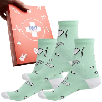 Pánské ponožky Dárkový set - Zdravotnictví Zubař - velikost 43-46 (Velikost 43-46)