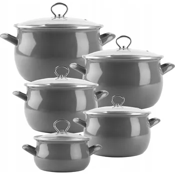 Sada nádobí Sada hrnců Silesia Emalia Helena smaltovaná 10 ks.