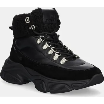 Dámské kozačky Nízké kozačky Love Moschino černá barva, na plochém podpatku, JA15356G0NIAM00A 99X, EUR 36