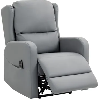 Masážní křeslo HOMCOM - Polohovací křeslo elektrické s masážní funkcí - šedé