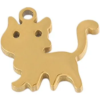 Přívěsek Přívěsek z nerezové oceli kočka, barva 2 zlatá