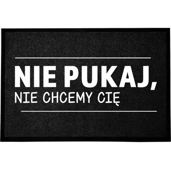 Rohožka KOKOSOVÁ VSTUPNÍ ROHOŽKA ČERNÁ DO DOMU DÁREK NECHCEME TĚ 60X40