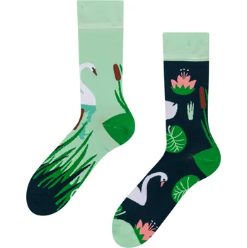 Dámské ponožky Veselé ponožky Bílá labuť