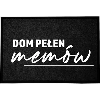 Rohožka ČERNÁ VSTUPNÍ ROHOŽKA DO DOMU DEKORATIVNÍ DÁREK PLNÁ MEMŮ 60X40