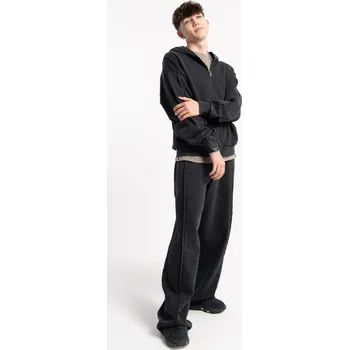 Reporter Young | Chlapecké tmavě šedé tepláky se širokými nohavicemi a efektem praní - Barva TMAVĚ ŠEDÁ, Velikost 164 253-0117B-06-160-1