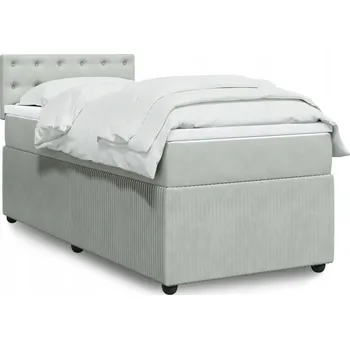 Postel Čalouněná jednolůžková postel VidaXL 90x200 cm, odstíny šedé