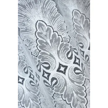 Bílá žakárová záclona 351680 výška 160 cm