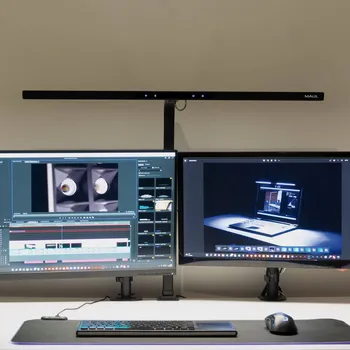 Lampička LED monitorovací světlo MAULgate, senzor, stmívatelné, černé, svorkovnice - Šířka svorky: 1,5 cm – 8,7 cm černá LED 14 W celkem - Doprava zdarma