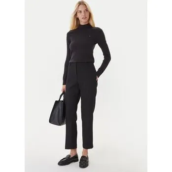 Dámské kalhoty Tommy Hilfiger Kalhoty z materiálu WW0WW48355 Černá Straight Fit 36