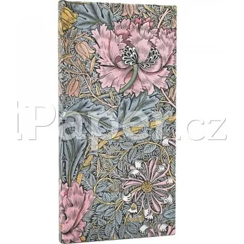 Diář Diář Paperblanks 2026 Morris Pink Honeysuckle slim horizontální - 530108677