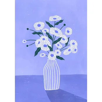 Plakát Plakát, Obraz - Flowers In Blue, Bea Muller