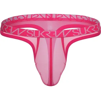 Pánské erotické prádlo Pánská tanga Sukrew Mesh Low-Rise Thong Electric Pink L, růžová pánská tanga