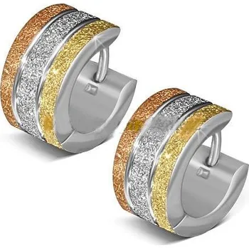 Náušnice Náušnice ocel kruhy pískované 40 (Náušnice stříbrno zlatá barva)