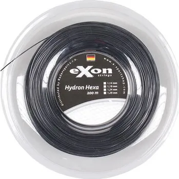 Struna na výplet tenisové rakety Exon Hydron Hexa tenisový výplet 200 m černá průměr 1,29