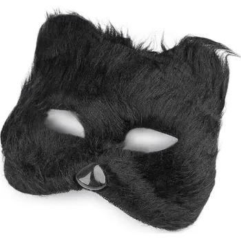 Karnevalová maska Karnevalová maska - škraboška chlupatá kočka, barva 3 černá