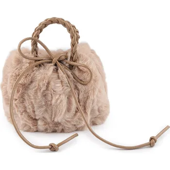 Kabelka Kožešinová kabelka 24x18 cm, barva 2 béžová světlá
