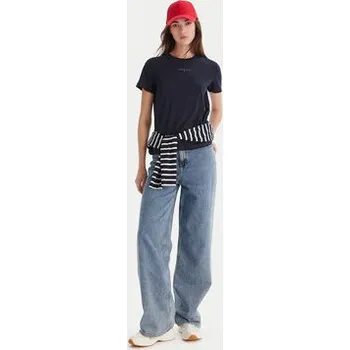 Tommy Jeans T-Shirt Linear DW0DW21964 Tmavomodrá Regular Fit L