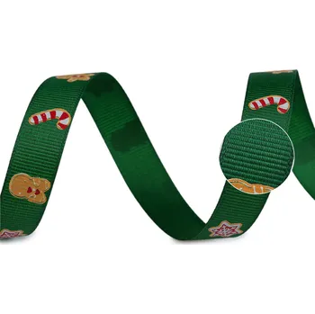 Vánoční rypsová stuha šíře 15 mm, barva 2 zelená tm.