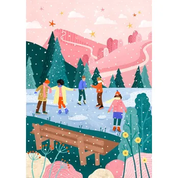 Plakát Plakát, Obraz - People Ice Skating, Bea Muller