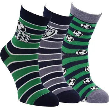 VIO chlapecké bavlněné elastické vzorované fotbalové ponožky kluk 23-26