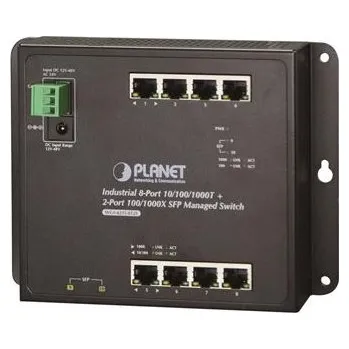 Switch Planet WGS-4215-8T2S switch, správa Web/SNMP, DIN,IP30, -40~75°C, dual DC, fanless