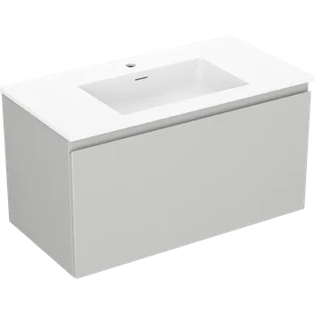 Koupelnový nábytek Mexen Orio koupelnová skříňka 90 cm s umyvadlem Otis, 1 zásuvka, šedá mat/bílá mat - 91A10-09047-1-BF62-W18M01 Skříňky s umyvadlem