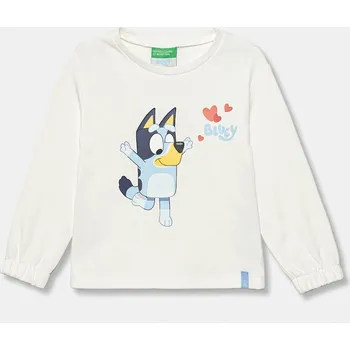 Chlapecká mikina Dětská bavlněná mikina United Colors of Benetton 3J70G10KG.P.seasonal bílá 00X, vel. 98