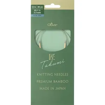 Jehlice Clover kruhové otočné fixní jehlice Pro Takumi 80cm 2,5mm (Clover Circular knitting needles PRO Takumi)