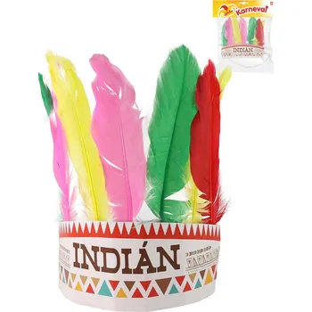 KARNEVAL Čelenka indiánská barevné peří (karnevalový doplněk)