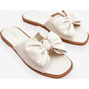 Dámské pantofle Dámské kožené pantofle s mašlí Becky Barva: Bílá, Velikost: 41