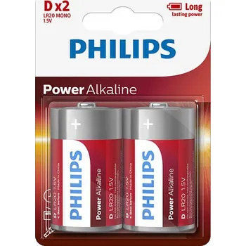 Článková baterie Baterie LR20 1.5 V alkaliczne PowerLife blist. 2 szt. BPH088, Philips