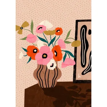 Plakát Plakát, Obraz - Flowers On Sideboard, Bea Muller