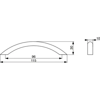 - Úchytka Beta satin chrom Rozteč: 96 mm