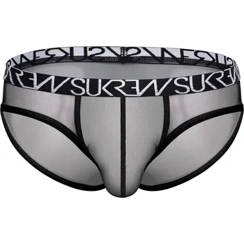 Pánské erotické prádlo Slipy Sukrew Mesh Low-Rise Brief Underground Black L, pánské průsvitné slipy