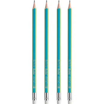 Grafitová tužka Herlitz - Tužka s gumou GREENline, 4 ks