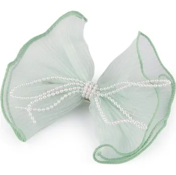 Sponka do vlasů mašle - 6 zelená past.sv.