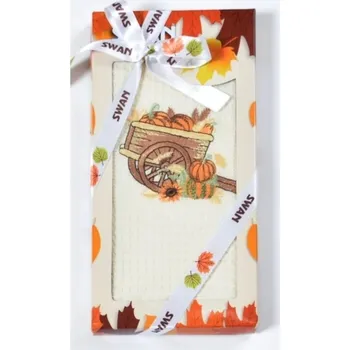 Utěrka Bavlněná utěrka Darkové balení, Vozík s dýněmi, 50 x 70 cm