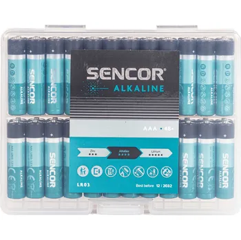 Článková baterie Sencor SBA LR03 48 BOX Alkalická baterie LR03 AAA