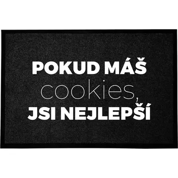 Rohožka Černá Vstupní Rohožka Dekorativní | Veselý Dárek Sušenky 60x40