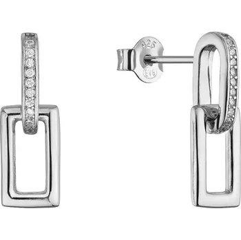 Šperk Stříbrné náušnice dvojité oválky 11783.1