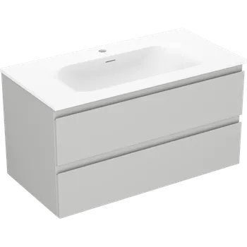 Koupelnový nábytek Mexen Orio koupelnová skříňka 90 cm s umyvadlem Vela, 2 zásuvky, šedá matná/bílá matná - 91A10-09047-2-BFF62-W23M01 Skříňky s umyvadlem