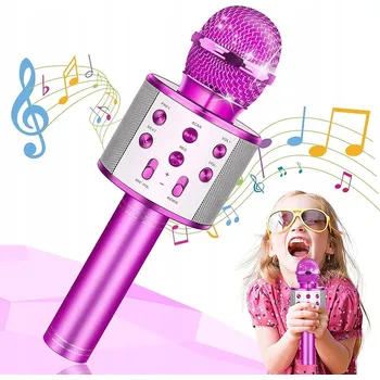 Mikrofon BLUETOOTH KARAOKE MIKROFON růžový + REPRODUKTOR - PRO PÁRTY A ZÁBAVU