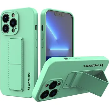 Pouzdro na mobilní telefon Silikonové pouzdro Wozinsky Kickstand Case se stojánkem pro iPhone 13 mátově modré