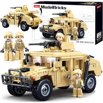 ostatní stavebnice STAVEBNICE JEEP HAMER Hummer H2 Bojový vůz ARMÁDA Vojsko Terénní auto 2 figurky