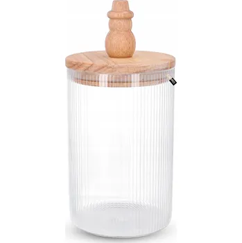 Dóza na potraviny Zavařovací Sklenice na sušenky se skleněným víkem 1,6l, vánoční motiv - sněhulák