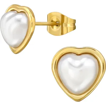Náušnice Náušnice Pearl Hearts gold 1523