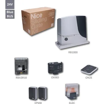 RobusKit 1000 sada pohonu Nice pro bránu do 1000 kg - sada obsahuje pohon posuvné brány Robus 1000, 24V, vysílač, fotobuňky, maják, technologie BlueBus