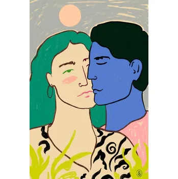 Plakát Plakát, Obraz - Lovers Under the Moon, Sandra Poliakov